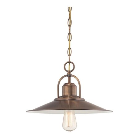 Designers Fountain Old Satin Brass Newbury Station One Light Cone Pendant 85432-OSB